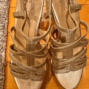 Naturalizer Gold Glitter Heels